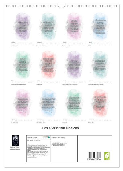Produktbild: Das Alter ist nur eine Zahl (Wandkalender 2026 DIN A3 hoch), CALVENDO Monatskalender