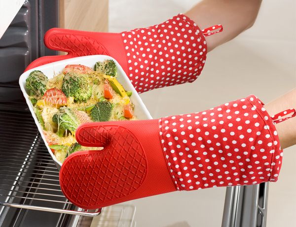 Produktbild: Topfhandschuhe Silikon Rot, 1 Paar