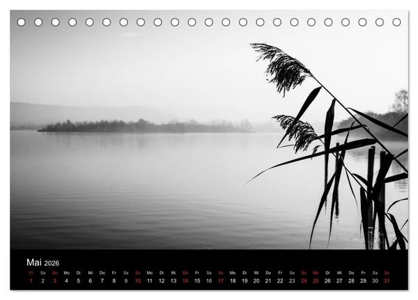 Produktbild: Monochrom 2026 (Tischkalender 2026 DIN A5 quer), CALVENDO Monatskalender