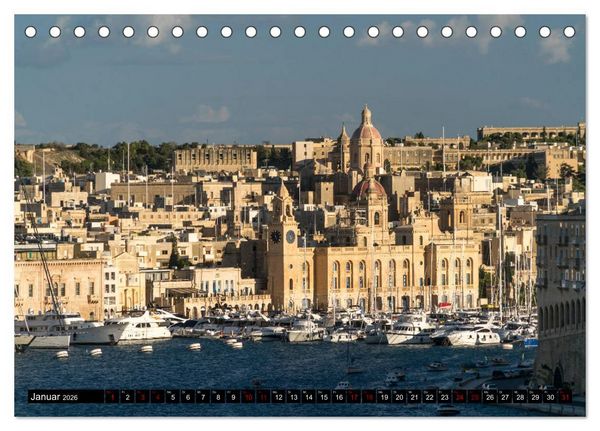 Produktbild: Valletta - Malta (Tischkalender 2026 DIN A5 quer), CALVENDO Monatskalender