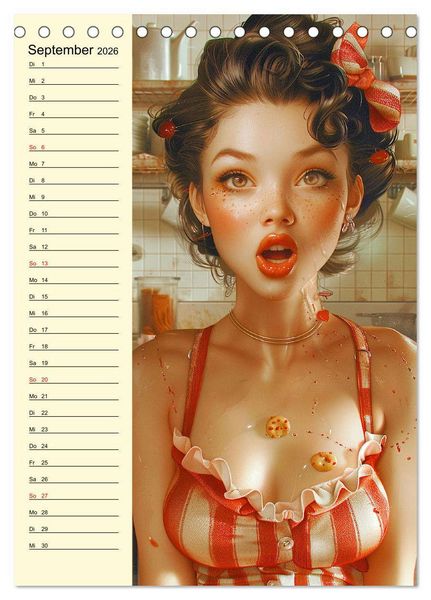 Produktbild: Schatz, ich hab gekocht! Sexy-lustige Pin-up-Girls in der K&uuml;che (Tischkalender 2026 DIN A5 hoch), CALVENDO Monatskalender
