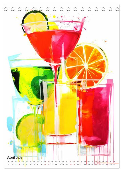 Produktbild: Abstrakte Cocktail-Palette! (Tischkalender 2026 DIN A5 hoch), CALVENDO Monatskalender