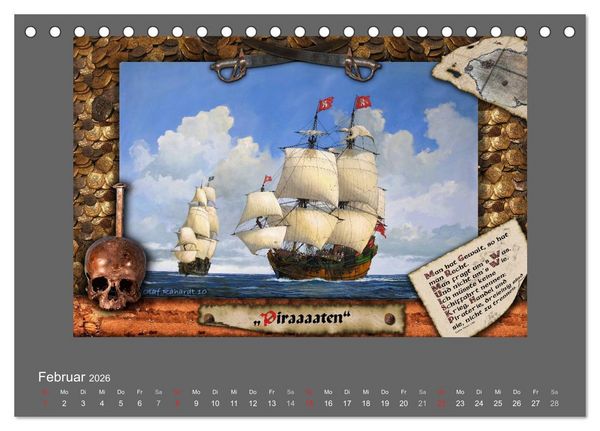 Produktbild: 500 Jahre unter Segeln - von der GOLDEN HIND zur KERSHONES (Tischkalender 2026 DIN A5 quer), CALVENDO Monatskalender