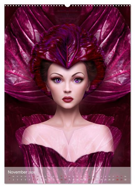 Produktbild: Zum Anbeissen - surreale Frauenportraits mit Obst und Gem&uuml;se (hochwertiger Premium Wandkalender 2026 DIN A2 hoch), Kunstdruck in Hochglanz