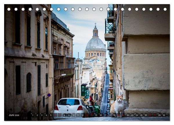 Produktbild: Valletta - Morbide Sch&ouml;nheit im Mittelmeer (Tischkalender 2026 DIN A5 quer), CALVENDO Monatskalender