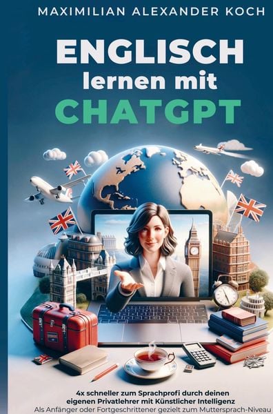 Produktbild: Englisch lernen mit ChatGPT: 4x schneller zum Sprachprofi durch deinen eigenen Privatlehrer mit K&uuml;nstlicher Intelligenz |