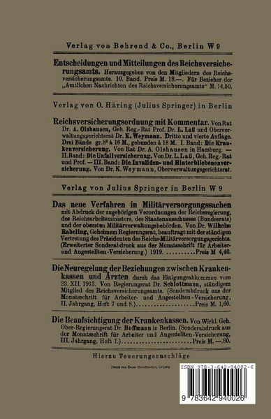Produktbild: Die &Auml;nderungen der sozialen Versicherungsgesetze seit Ausbruch des Krieges