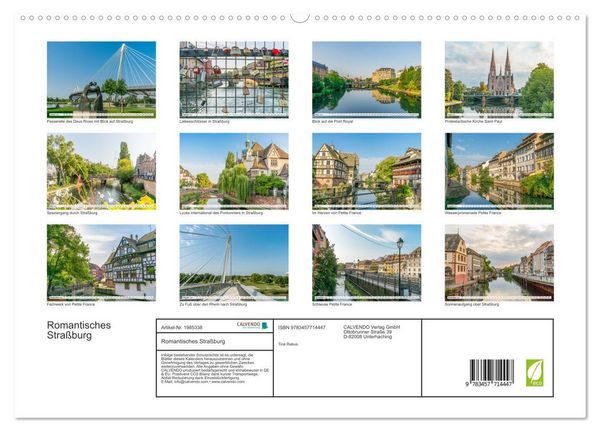Produktbild: Romantisches Stra&szlig;burg (hochwertiger Premium Wandkalender 2026 DIN A2 quer), Kunstdruck in Hochglanz