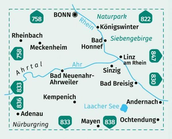 Produktbild: KOMPASS Wanderkarte 820 Bonn, Ahrtal 1:50.000
