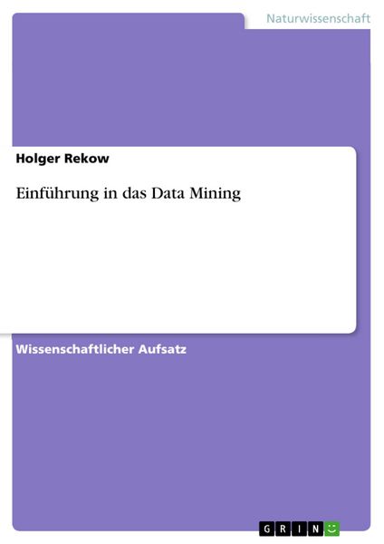 Produktbild: Einf&uuml;hrung in das Data Mining
