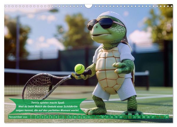 Produktbild: Der tierisch lustige Tennis-Kalender (Wandkalender 2026 DIN A3 quer), CALVENDO Monatskalender