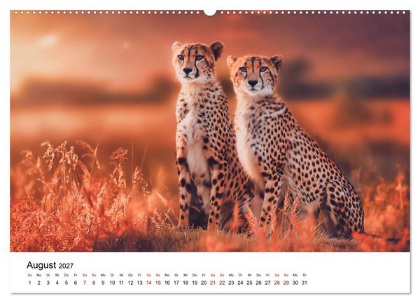 Produktbild: Eleganz und Instinkt - die beeindruckende Welt der Geparden (hochwertiger Premium Wandkalender 2027 DIN A2 quer), Kunstdruck in Hochglanz