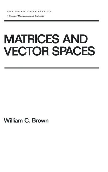 Produktbild: Matrices and Vector SPates