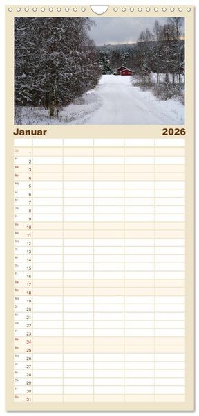 Produktbild: Familienplaner 2026 - Schwedens V&auml;rmland mit 5 Spalten (Wandkalender, 21 x 45 cm) CALVENDO