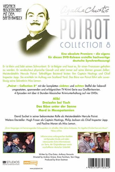 Produktbild: Agatha Christie - Poirot Collection 8 [4 DVDs]