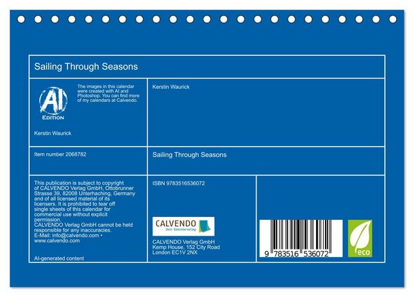 Produktbild: Sailing Through Seasons (Desk Calendar 2026 DIN A5 landscape), CALVENDO 12 Month DeskCalendar