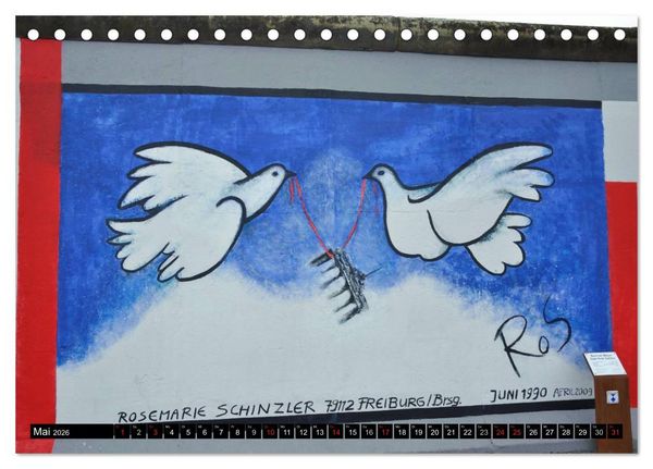 Produktbild: Berlin - Die East Side Gallery (Tischkalender 2026 DIN A5 quer), CALVENDO Monatskalender