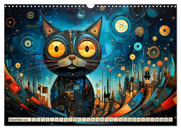 Produktbild: Katzen - die Nacht erwacht (Wandkalender 2026 DIN A3 quer), CALVENDO Monatskalender