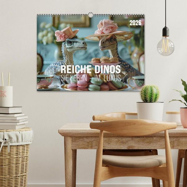 Produktbild: Reiche Dinos. Sie leben &ndash; im Luxus. (Wandkalender 2026 DIN A3 quer), CALVENDO Monatskalender