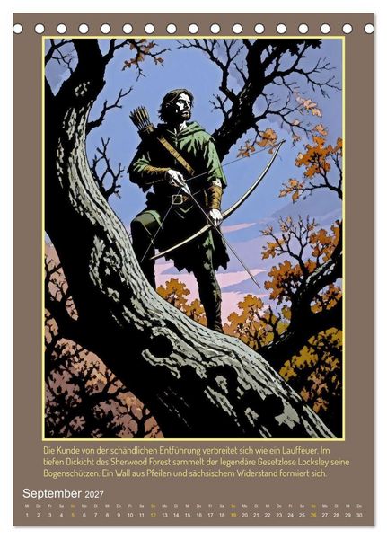 Produktbild: Ritter Ivanhoe, Ehre und Schatten (Tischkalender 2027 DIN A5 hoch), CALVENDO Monatskalender