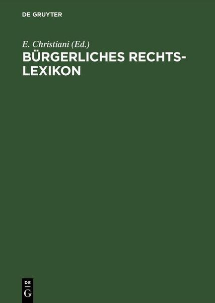 Produktbild: B&uuml;rgerliches Rechts-Lexikon