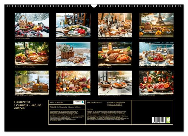 Produktbild: Picknick f&uuml;r Gourmets - Genuss erleben (Wandkalender 2026 DIN A2 quer), CALVENDO Monatskalender