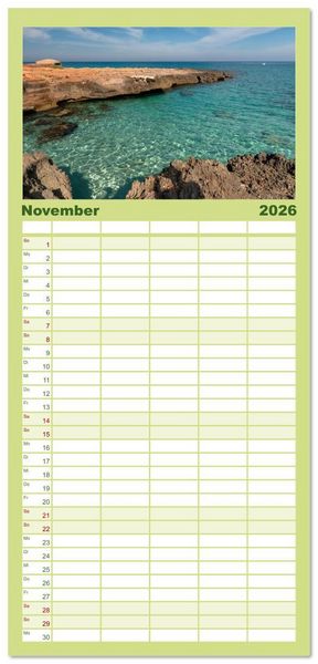 Produktbild: Familienplaner 2026 - Sizilien &ndash; Die Insel, auf der es keinen Winter gibt mit 5 Spalten (Wandkalender, 21 x 45 cm) CALVENDO