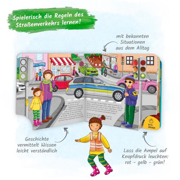 Produktbild: Tr&ouml;tsch Pappenbuch mit Licht Achtung Ampel Sicher im Stra&szlig;enverkehr