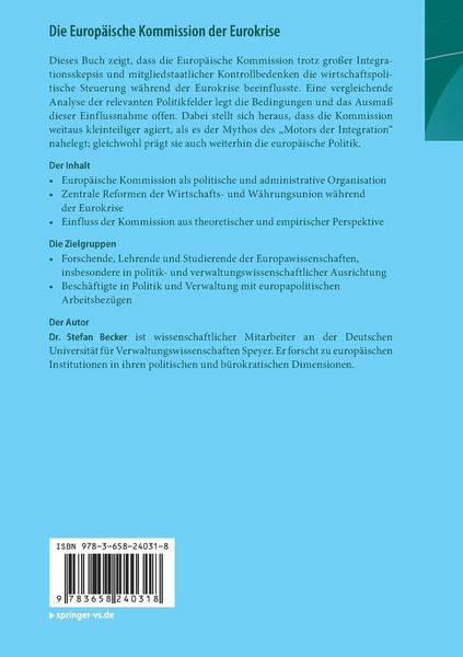 Produktbild: Die Europ&auml;ische Kommission der Eurokrise