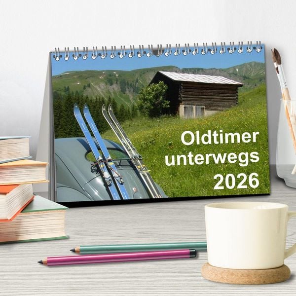 Produktbild: Oldtimer unterwegs - Mobile Rarit&auml;ten auf Tour (Tischkalender 2026 DIN A5 quer), CALVENDO Monatskalender