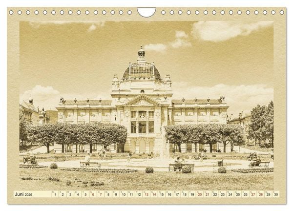 Produktbild: Zagreb &ndash; Ein Kalender im Zeitungsstil (Wandkalender 2026 DIN A4 quer), CALVENDO Monatskalender