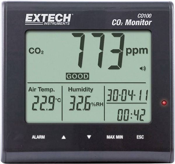 Extech CO100 Kohlendioxid-Messgerät 0 - 9999 ppm