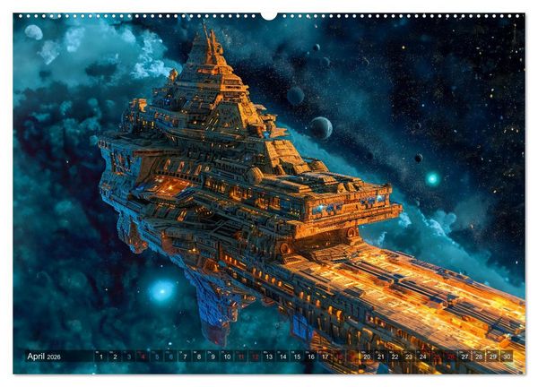 Produktbild: Raumschiffe - Im Universum durch Raum und Zeit (Wandkalender 2026 DIN A2 quer), CALVENDO Monatskalender