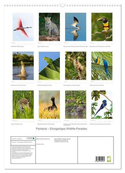 Produktbild: Pantanal &ndash; Einzigartiges Wildlife-Paradies (Wandkalender 2026 DIN A2 hoch), CALVENDO Monatskalender