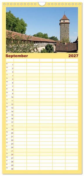 Produktbild: Familienplaner 2027 - Rothenburg ob der Tauber - Mittelalter in Mittelfranken mit 5 Spalten (Wandkalender, 21 x 45 cm) CALVENDO