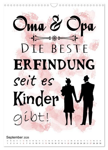 Produktbild: Oma und Opa, die Helden unserer Kindheit (Wandkalender 2026 DIN A3 hoch), CALVENDO Monatskalender