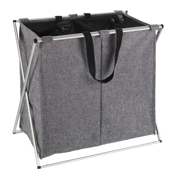 Produktbild: W&auml;schesammler Mod. Duo Grau meliert, Fassungsverm&ouml;gen: 120 Liter