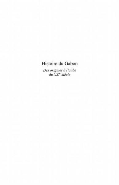 Produktbild: Histoire du gabon des originesa l'aube