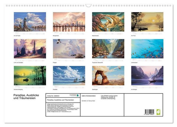 Produktbild: Paradise, Ausblicke und Tr&auml;umereien (Wandkalender 2027 DIN A2 quer), CALVENDO Monatskalender