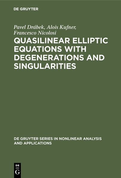 Produktbild: Quasilinear Elliptic Equations with Degenerations and Singularities