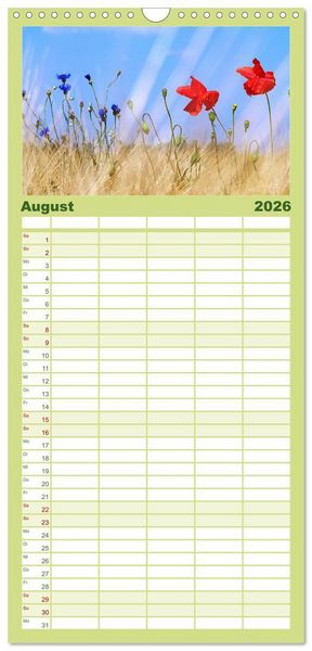 Produktbild: Familienplaner 2026 - Mohnblumen Tr&auml;ume mit 5 Spalten (Wandkalender, 21 x 45 cm) CALVENDO