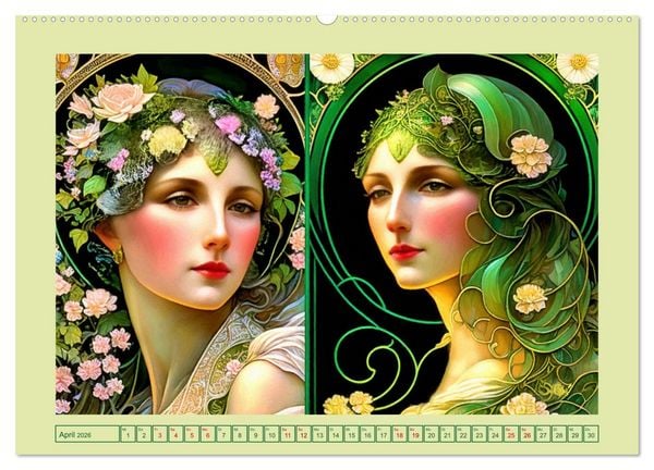 Produktbild: Art Deco Freundinnen (Wandkalender 2026 DIN A2 quer), CALVENDO Monatskalender