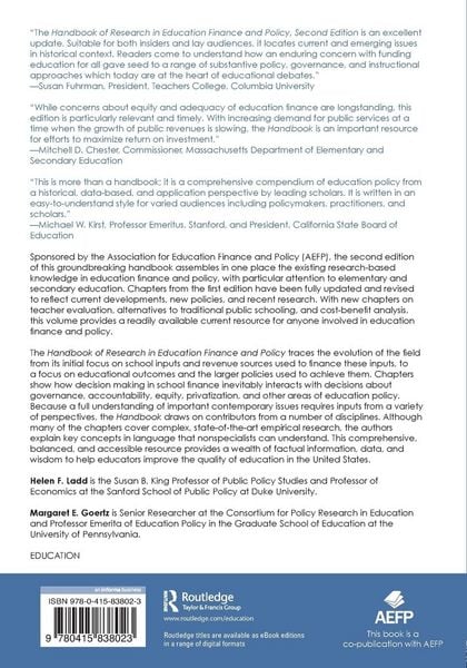 Produktbild: Handbook of Research in Education Finance and Policy