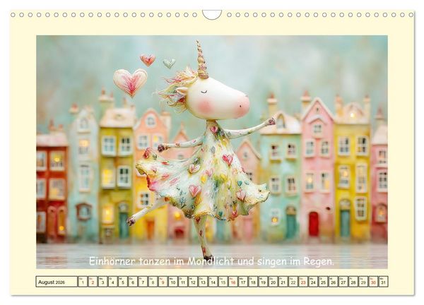 Produktbild: Einhornzauber. Liebliche Unicorn-Weisheiten (Wandkalender 2026 DIN A3 quer), CALVENDO Monatskalender