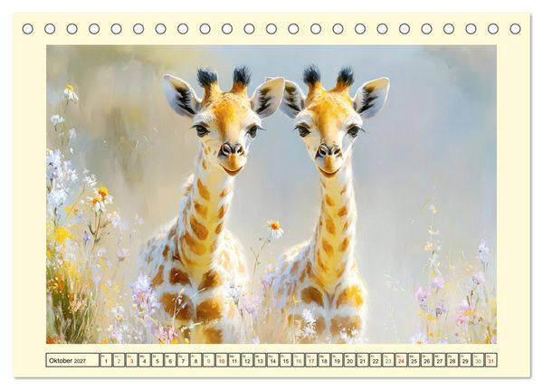 Produktbild: Giraffen. Anmut in weiter Landschaft (Tischkalender 2027 DIN A5 quer), CALVENDO Monatskalender