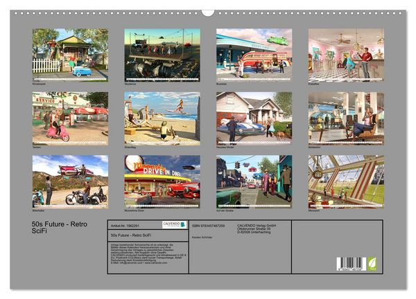 Produktbild: 50s Future - Retro SciFi (Wandkalender 2026 DIN A2 quer), CALVENDO Monatskalender