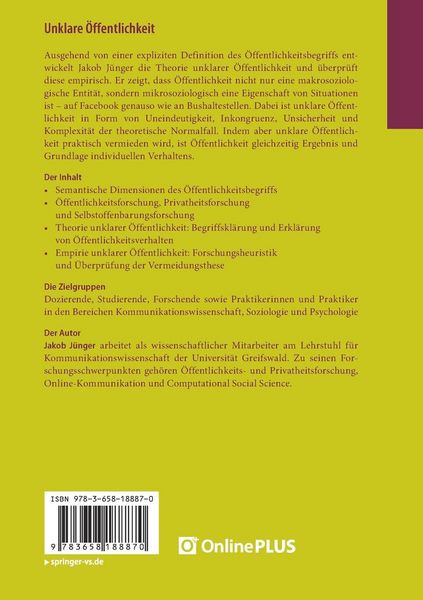 Produktbild: Unklare &Ouml;ffentlichkeit