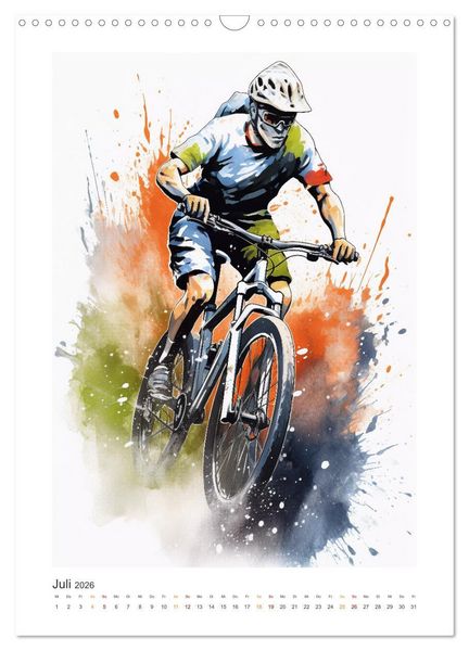 Produktbild: Mountainbike Rennen (Wandkalender 2026 DIN A3 hoch), CALVENDO Monatskalender