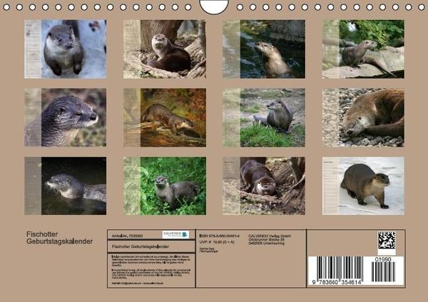 Produktbild: Fischotter Geburtstagskalender (Wandkalender immerw&auml;hrend DIN A4 quer)