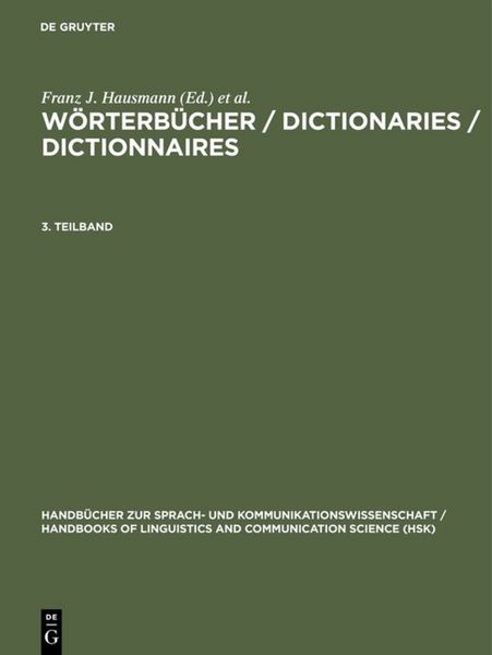 Produktbild: W&ouml;rterb&uuml;cher / Dictionaries / Dictionnaires. 3. Teilband